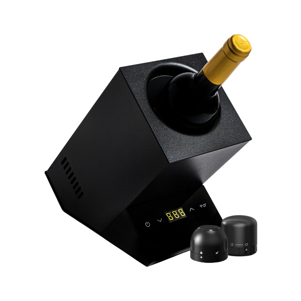 Set racitor pentru vin sau sampanie cu dopuri reutilizabile