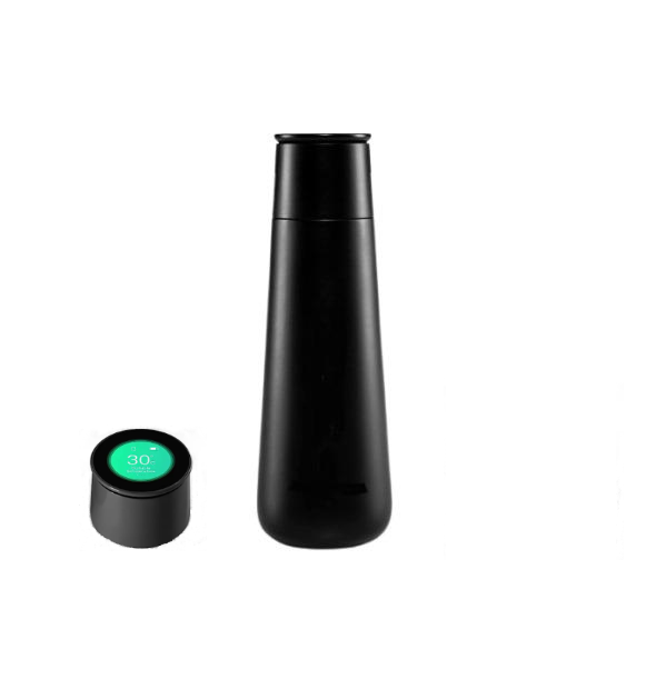 Termos inteligent, cu ecran personalizabil, negru